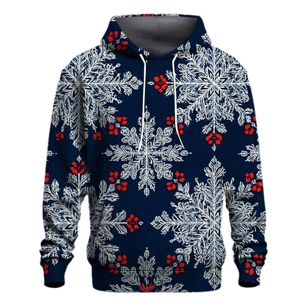 Snowflake Lace On Navy Blue Background designer hoodies