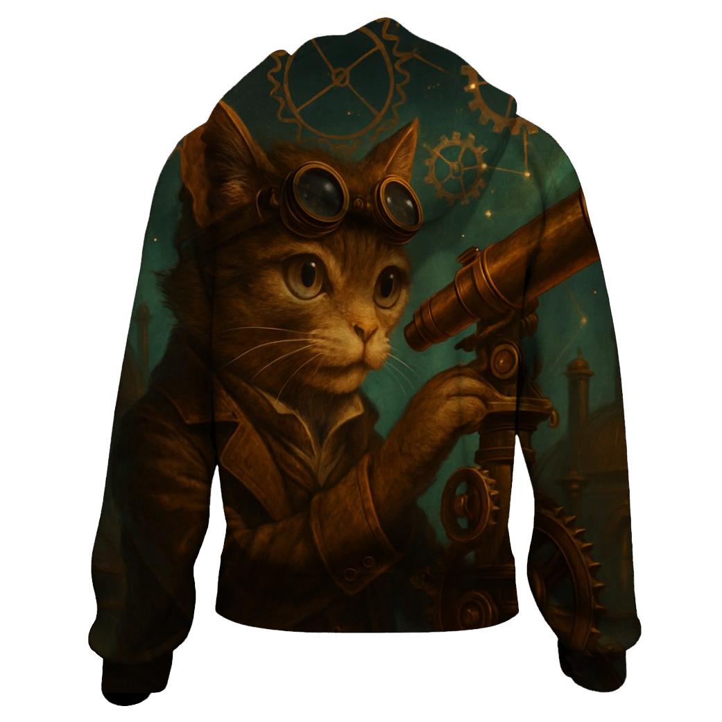 Clockwork Astronomer Cat heavyweight hoodies