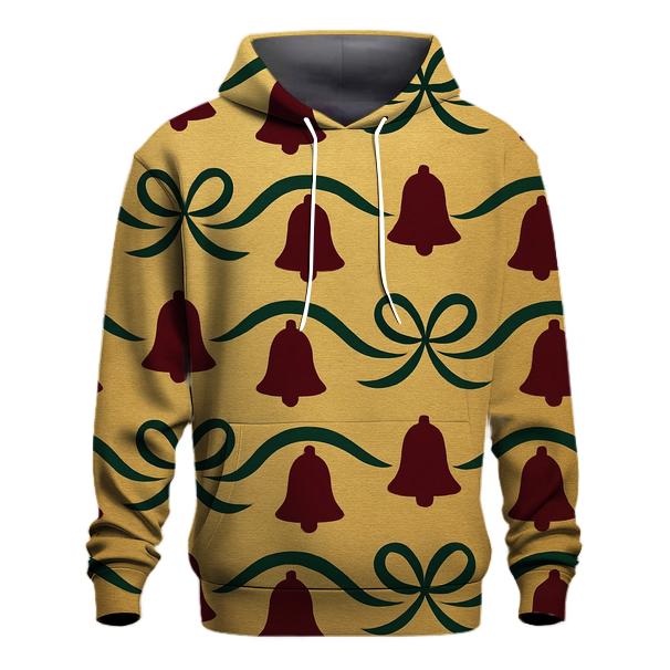 Bell Wave On Golden Background embroidered hoodies