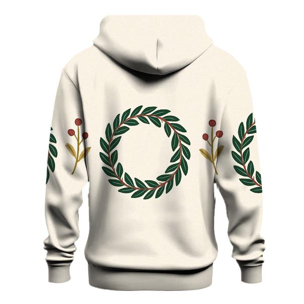 Wreath Border Alternating On Ivory Background zip-up hoodies