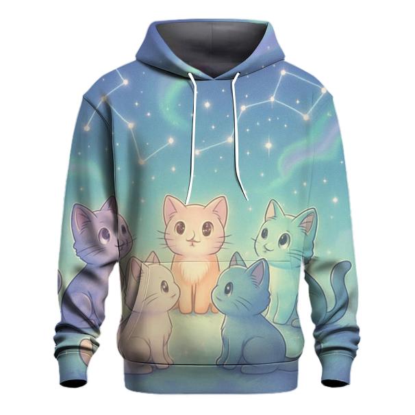 Stargazer Kittens Circle graphic hoodies