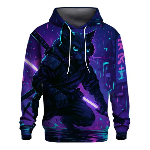 Neon Alley Samurai Cat hoodie trends