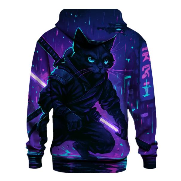Neon Alley Samurai Cat hoodie trends
