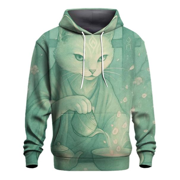 Tea Ceremony Mystic Guardian Cat lightweight hoodies