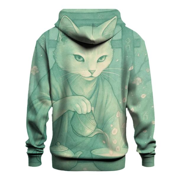 Tea Ceremony Mystic Guardian Cat lightweight hoodies