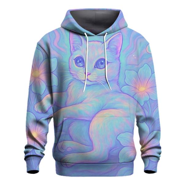 Psychedelic Dream Garden Cat lightweight hoodies