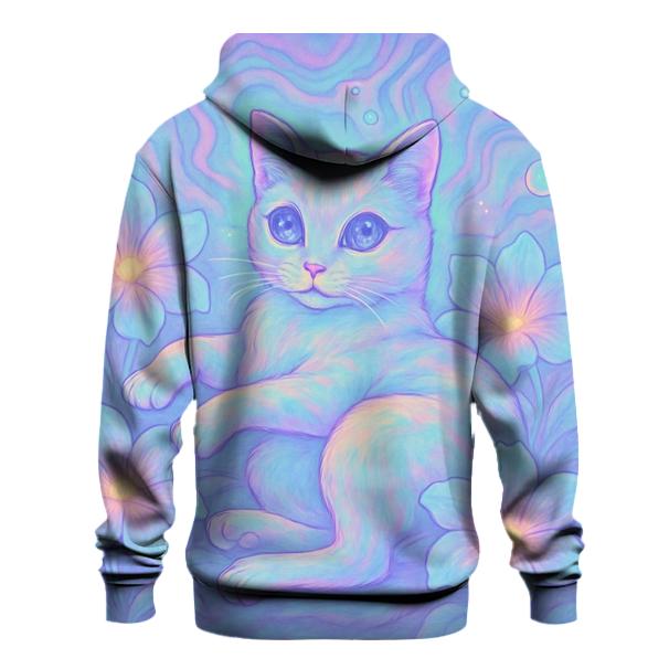 Psychedelic Dream Garden Cat lightweight hoodies