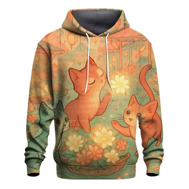 Flower Market Mystic Kittens pullover hoodies