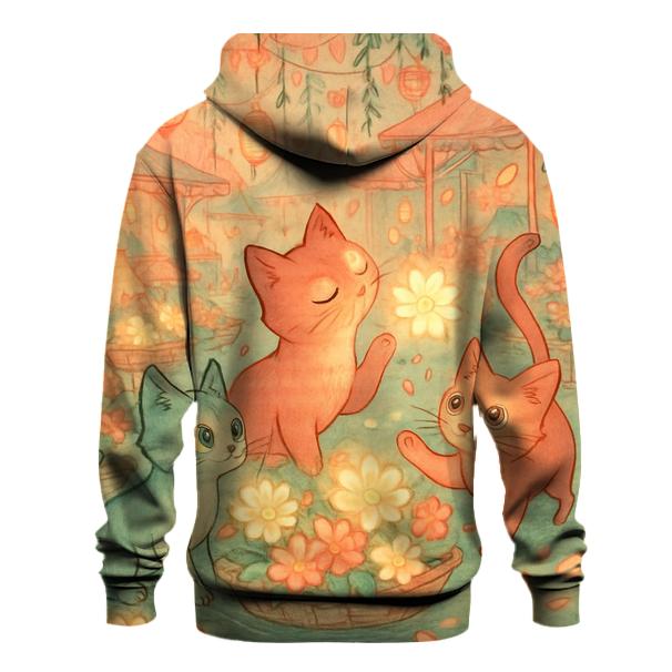 Flower Market Mystic Kittens pullover hoodies