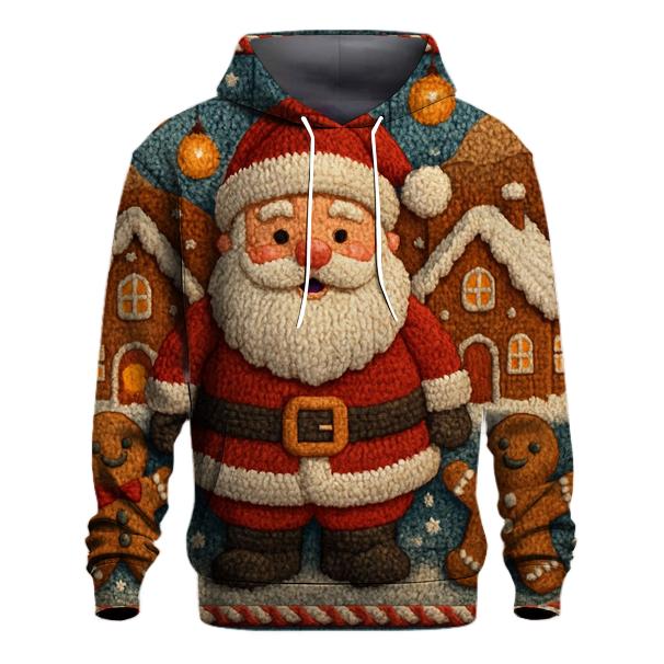 Gingerbread Workshop Santa embroidered hoodies