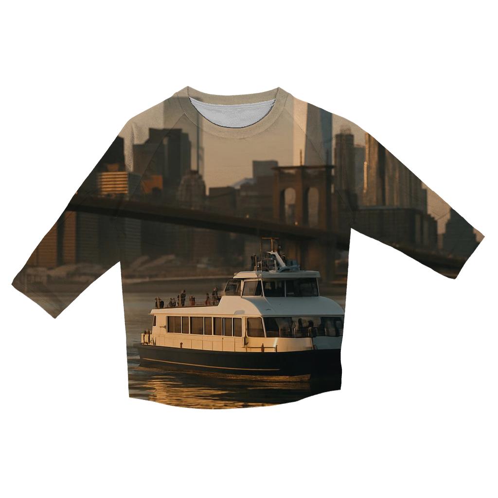 Dawn Ferry Reflection Over Lower Manhattan fashion 3/4 sleeve shirts