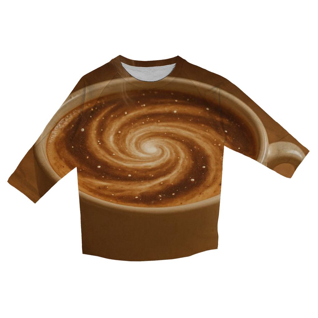 Latte Galaxy Swirl fashion 3/4 sleeve shirts