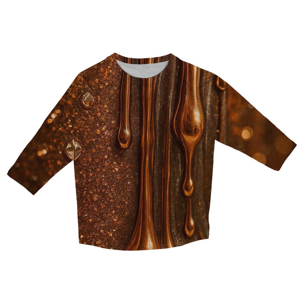 Gilded Cascade trendy 3/4 sleeve tops