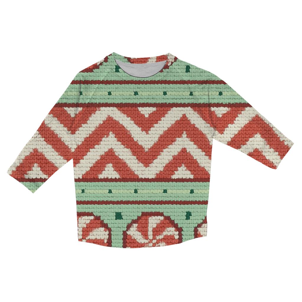 Pixel Peppermint Ridge Design casual three quarter sleeve shirts