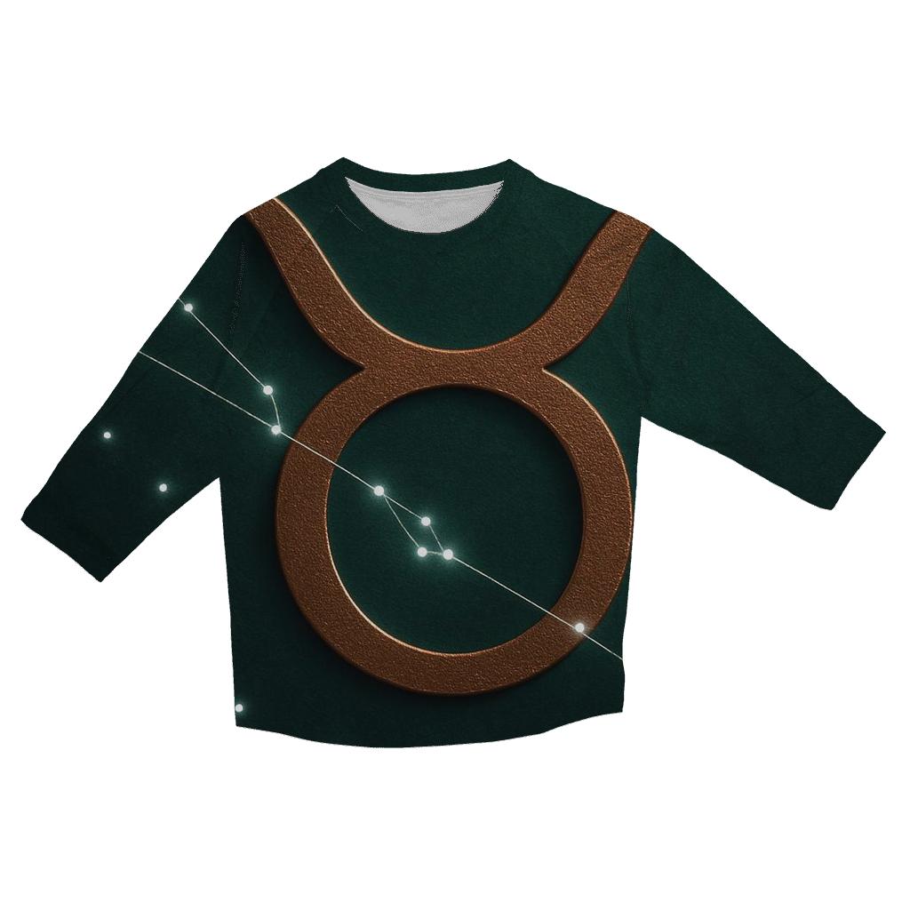 Mystic Taurus Bull Glyph Design printed three quarter sleeve shirts