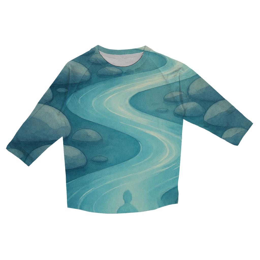 Flowing Passage casual three quarter sleeve shirts