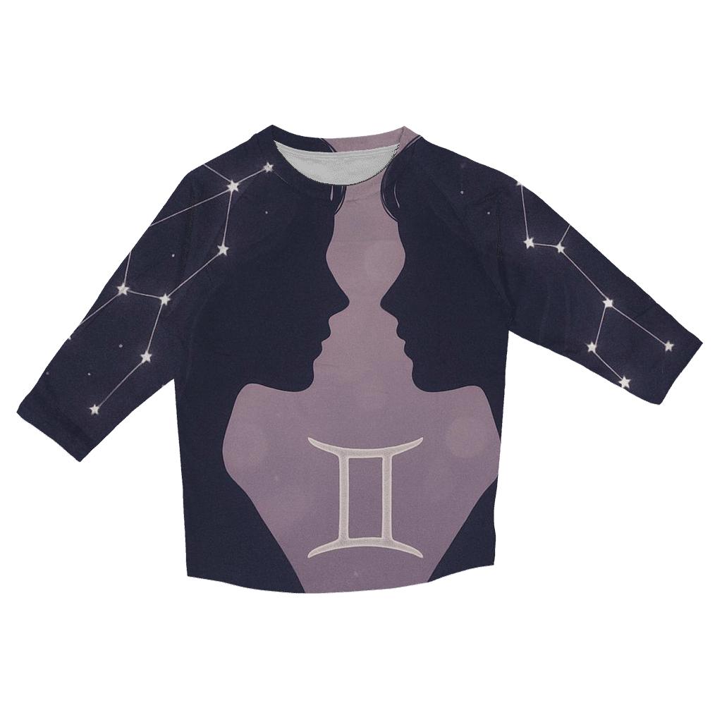 Ethereal Gemini Twins Portrait fashion 3/4 sleeve shirts