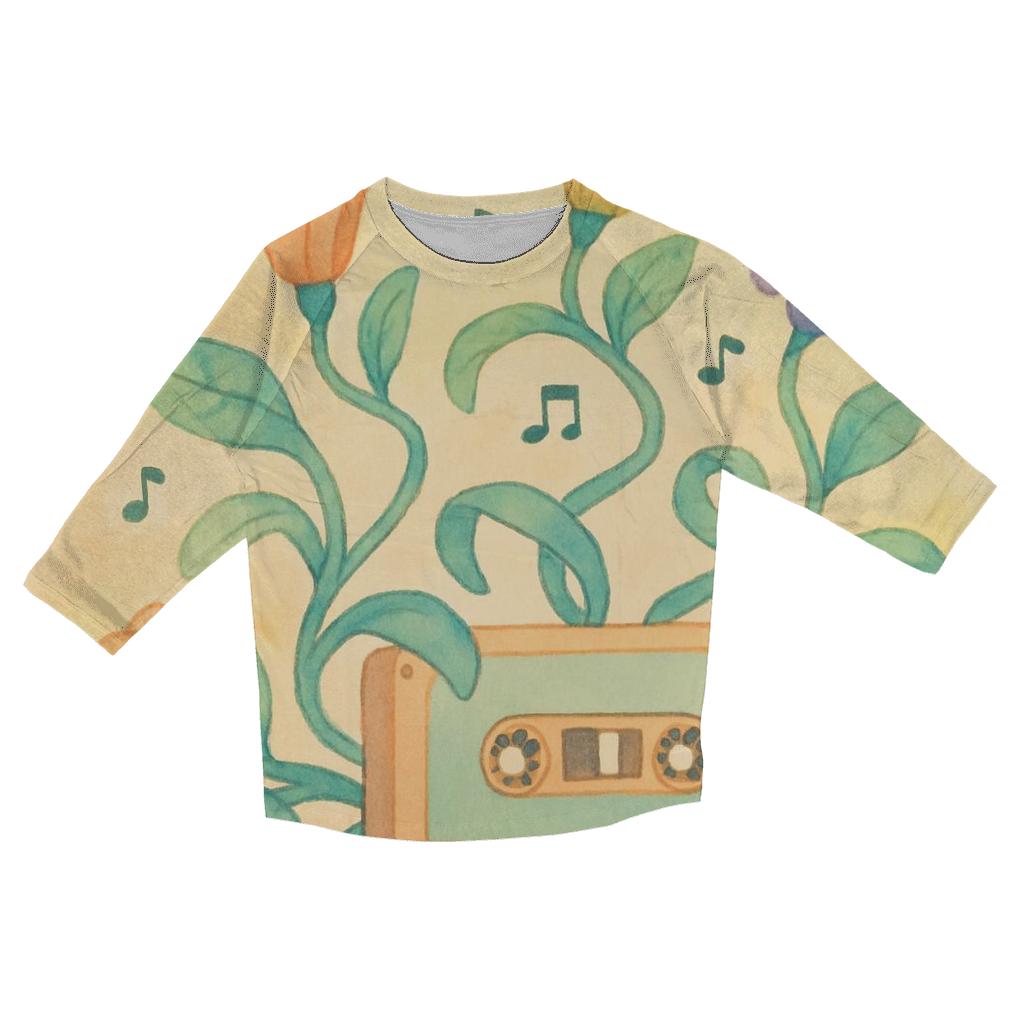 Cassette Tape Garden cotton quarter sleeve shirts