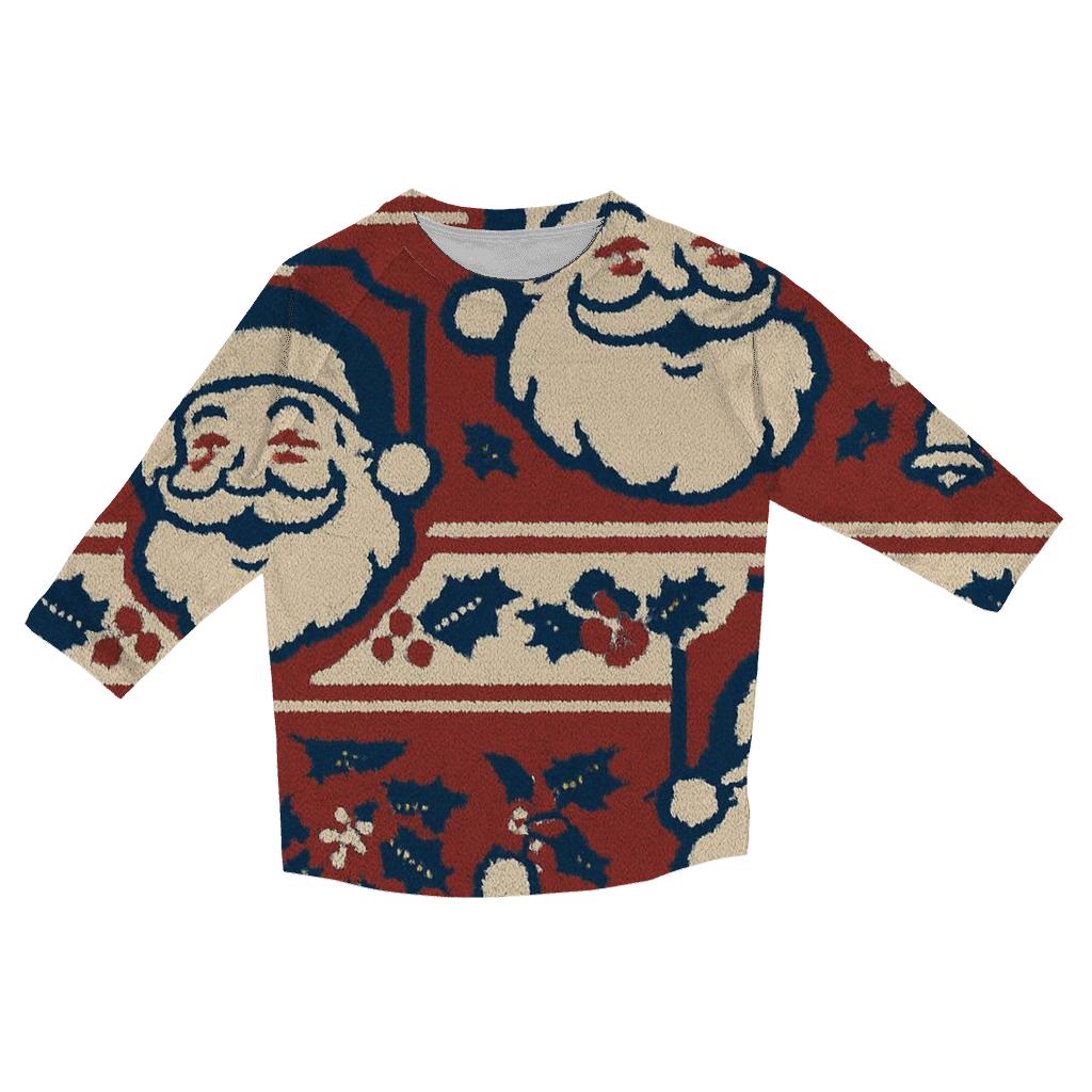 Santa Sweater Crest Design personalized 3/4 sleeve tees