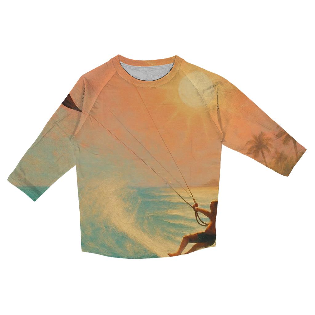 Sunrise Kite Surf printed three quarter sleeve shirts