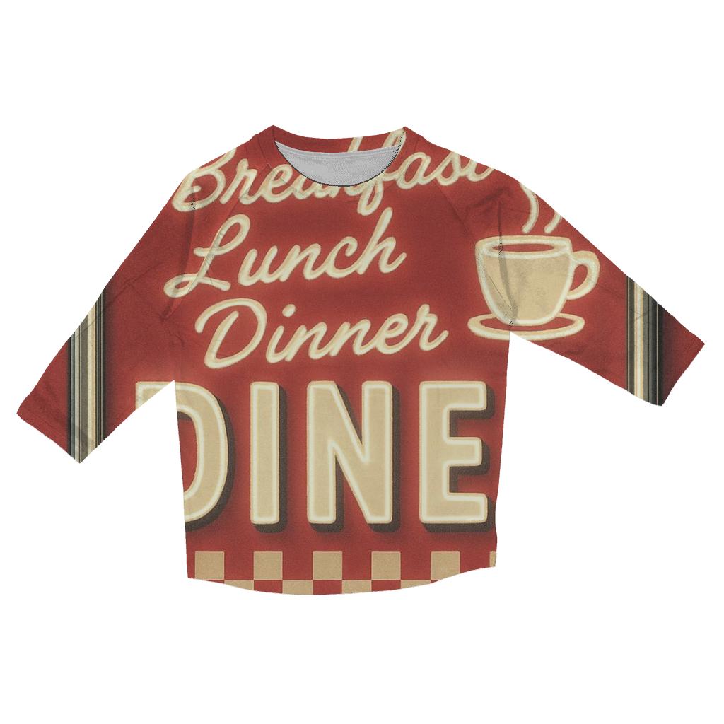 Classic Diner Neon Menu Board designer 3/4 sleeve blouses