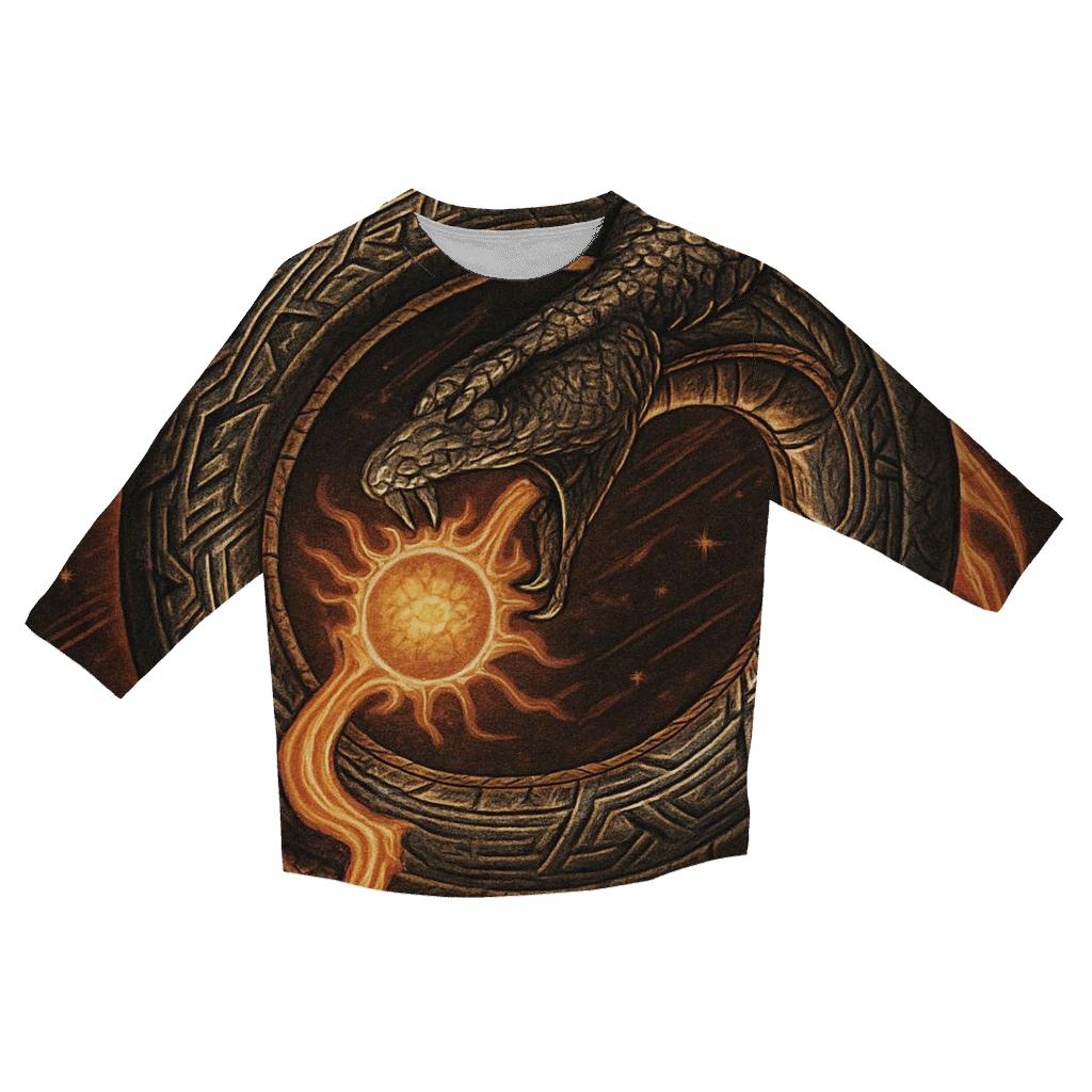 Solar Forge Ouroboros designer 3/4 sleeve blouses