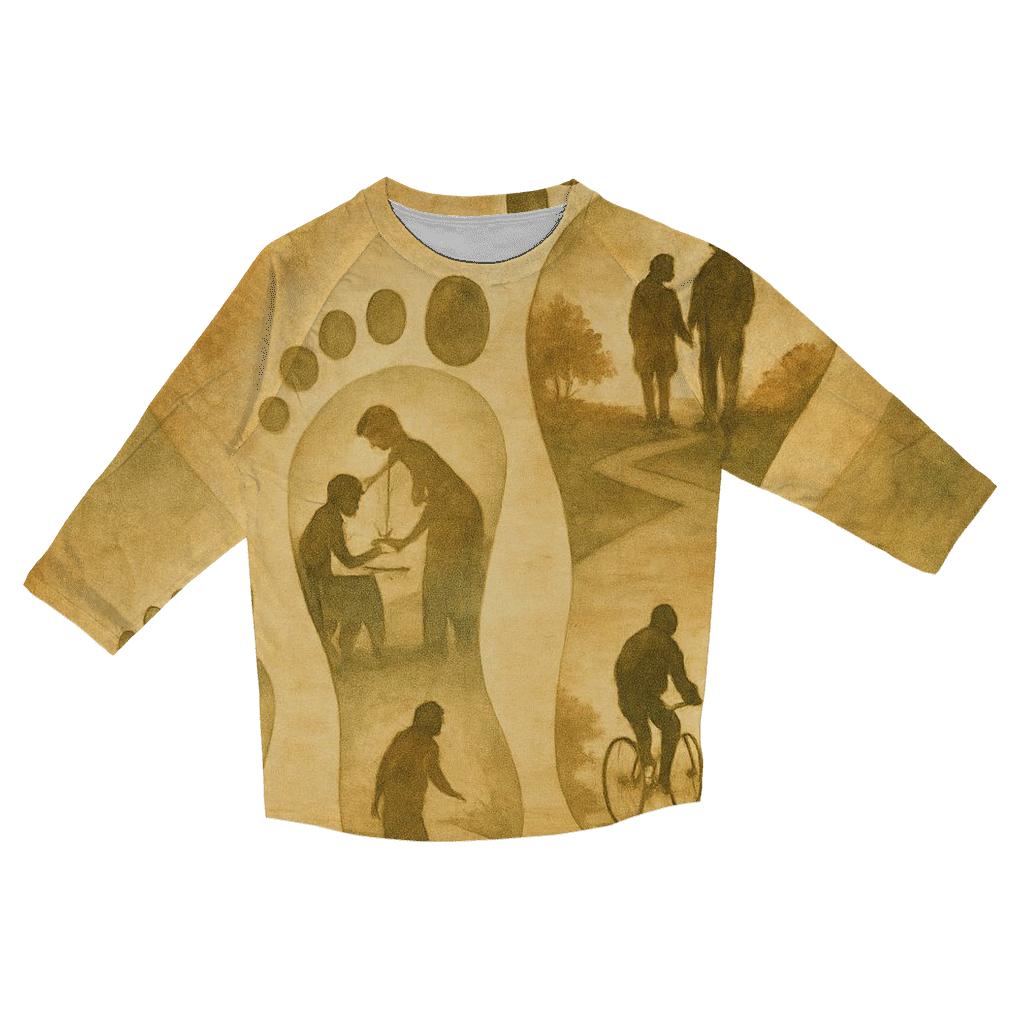 Footprints In The Heart fashion 3/4 sleeve shirts