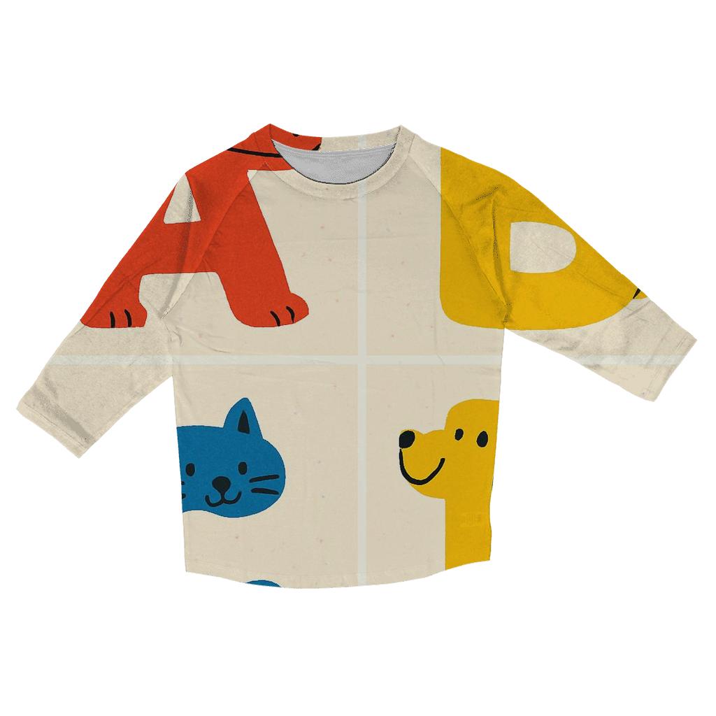 Playful Animal Alphabet custom 3/4 sleeve shirts