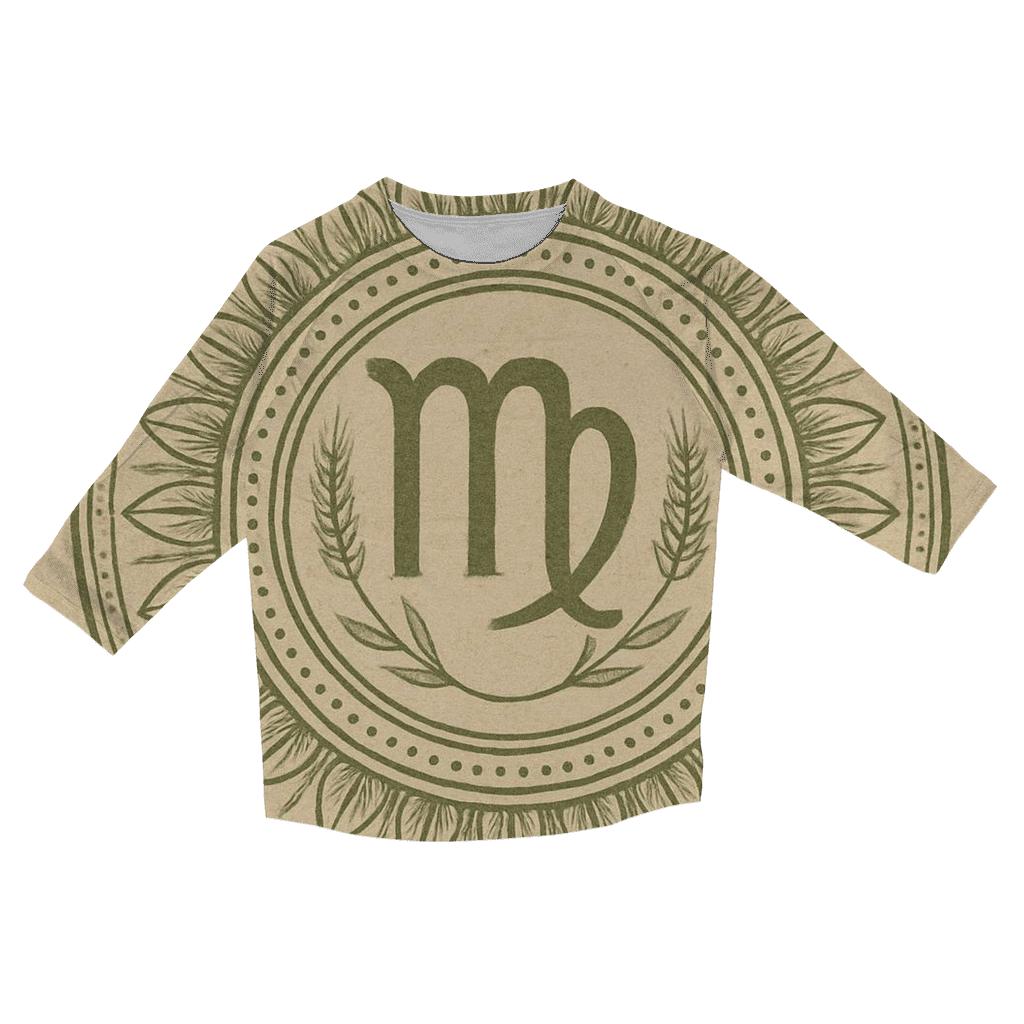 Virgo Earth Mandala Pattern designer 3/4 sleeve blouses
