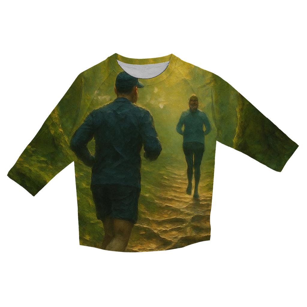 Trail Running Forest Canopy casual three quarter sleeve shirts