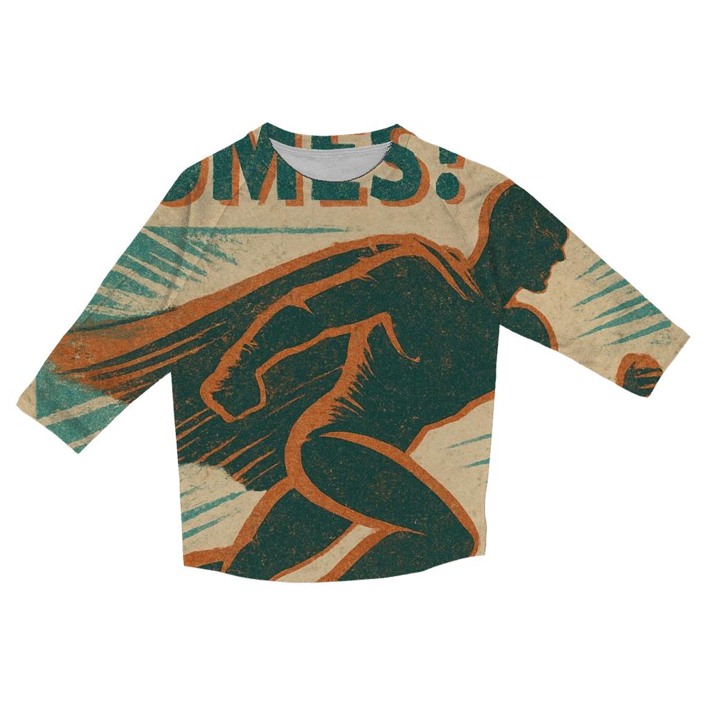 Faded Comic Book Adventure Panel designer 3/4 sleeve blouses