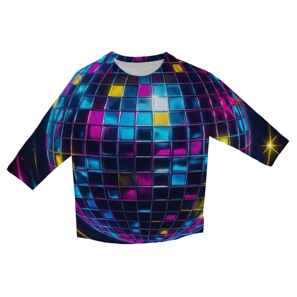 Neon Disco Orbit casual three quarter sleeve shirts