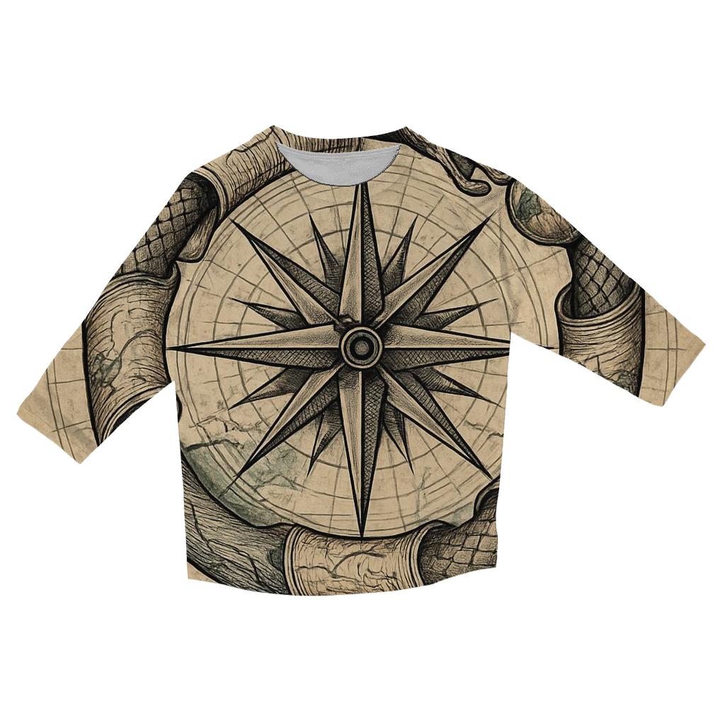 Cartographer Ouroboros Compass casual three quarter sleeve shirts