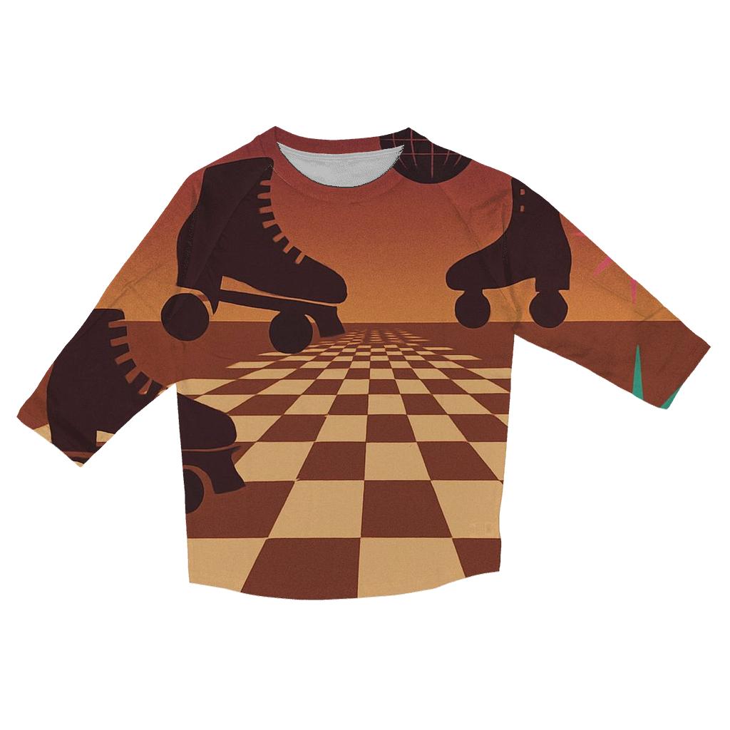 Checkerboard Roller Rink cotton quarter sleeve shirts