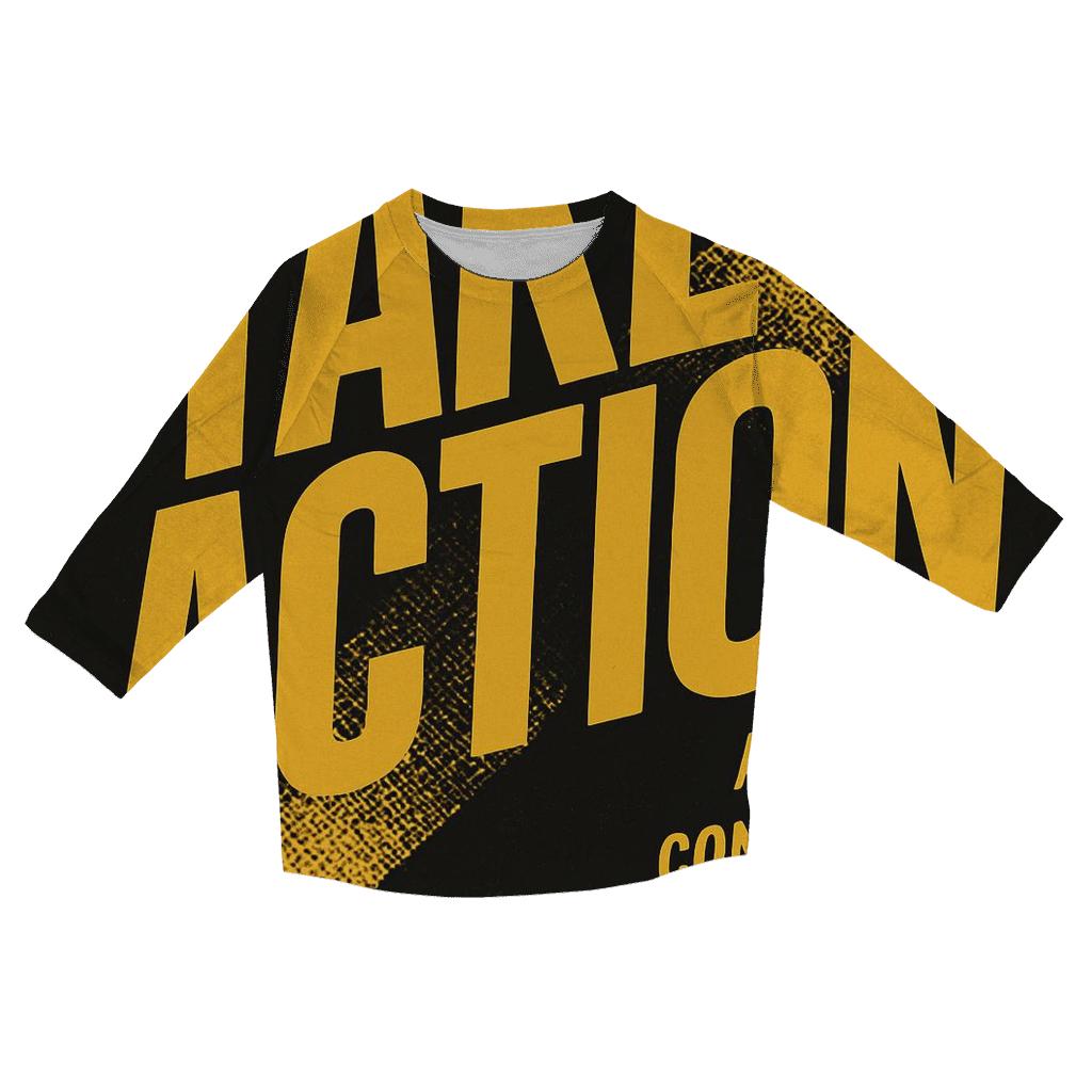 Bold Typography Empowerment custom 3/4 sleeve shirts