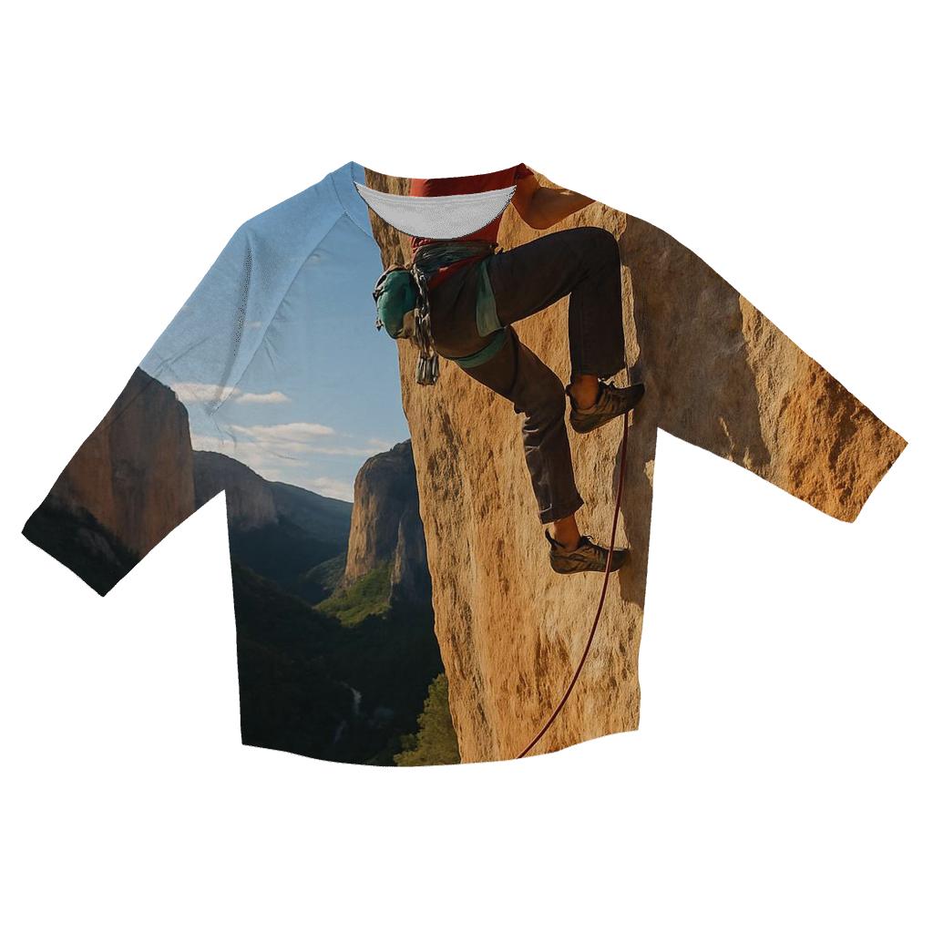 Cliff Face Rock Climb custom 3/4 sleeve shirts