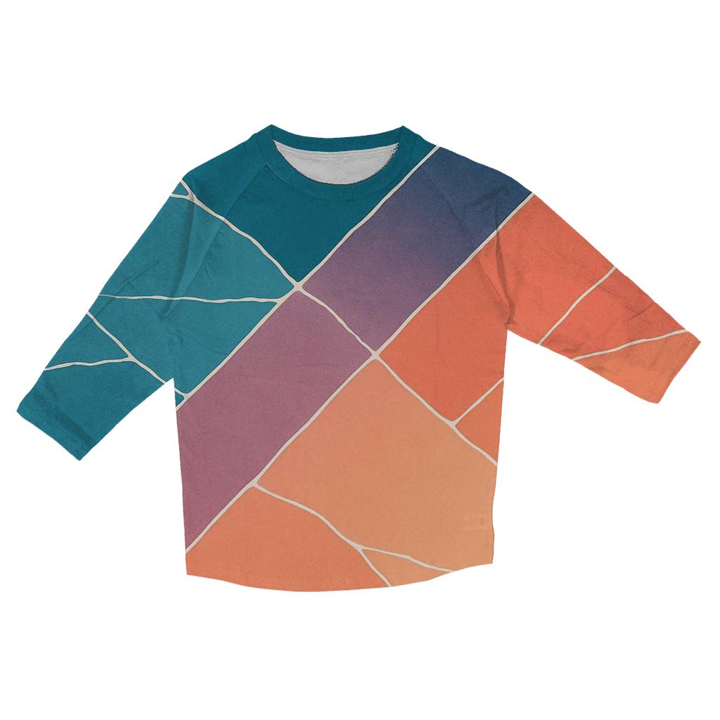 Diagonal Overdye Ombre fashion 3/4 sleeve shirts
