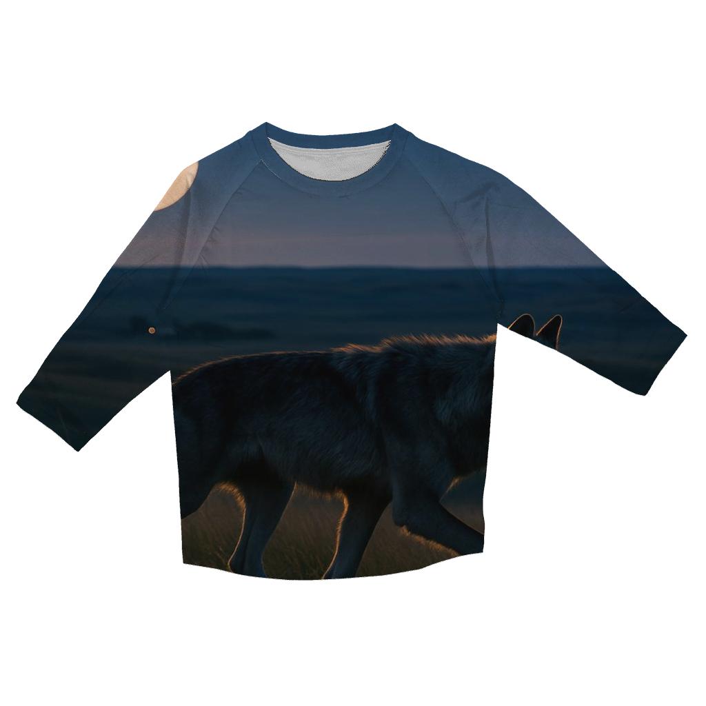 Prairie Moon Patrol printed three quarter sleeve shirts