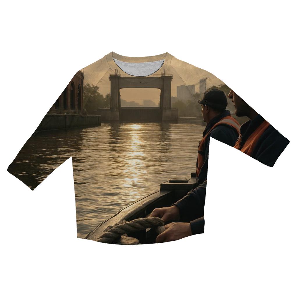 Sunbreak Over The Harlem River Lock trendy 3/4 sleeve tops