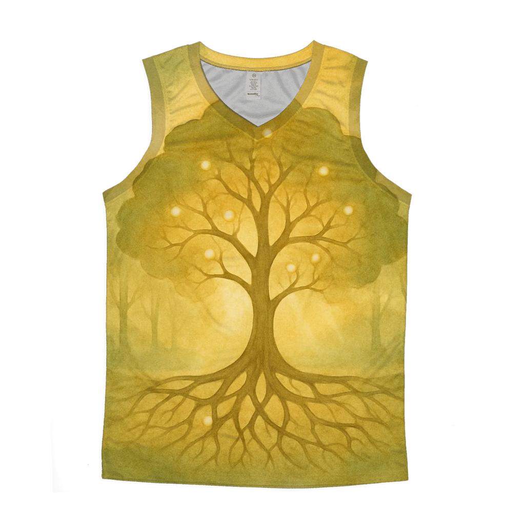 Luminous Grove cotton sleeveless tops