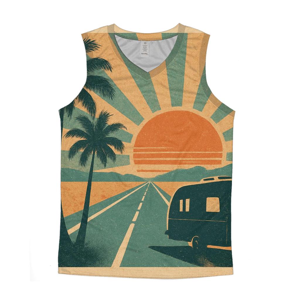 Sunset Highway Road Trip Poster casual summer tank tops