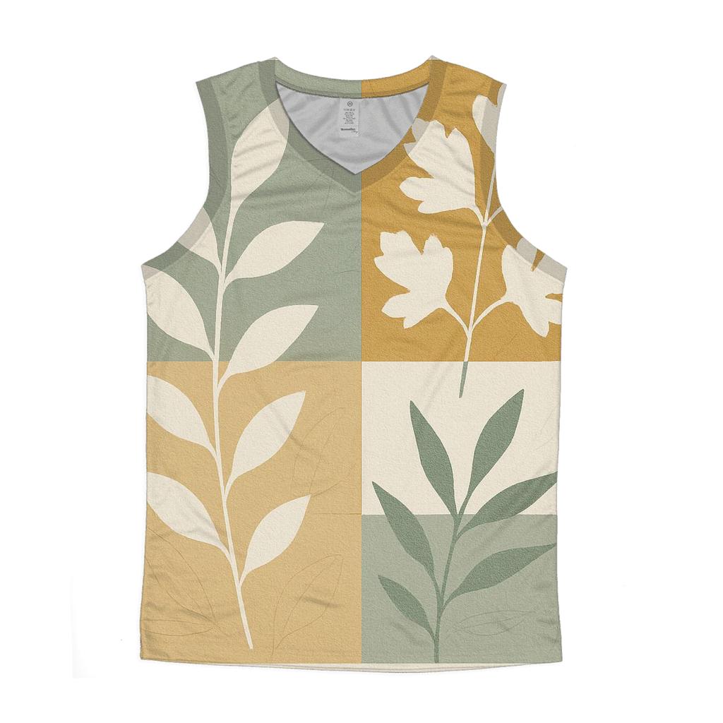 Botanical Geometry Collage designer workout tanks