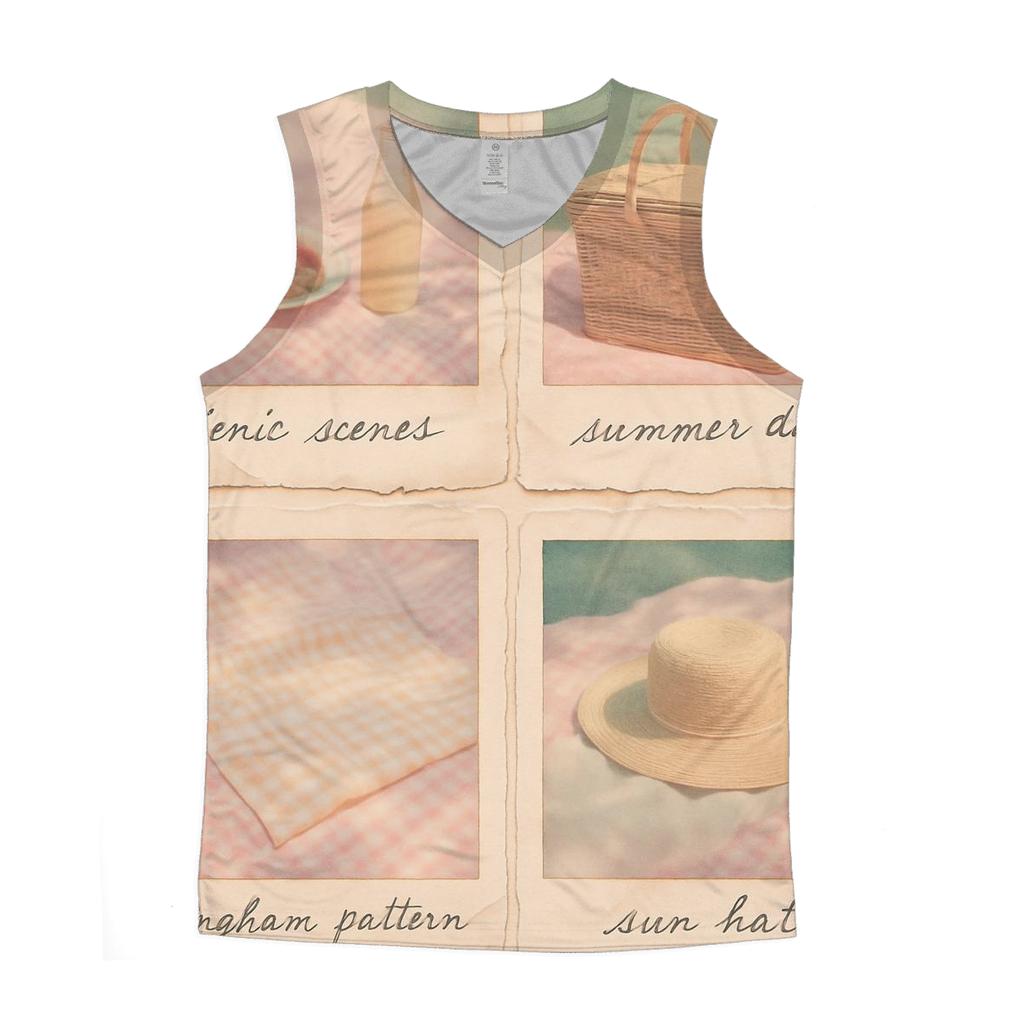 Polaroid Summer Picnic Collage custom tank tops