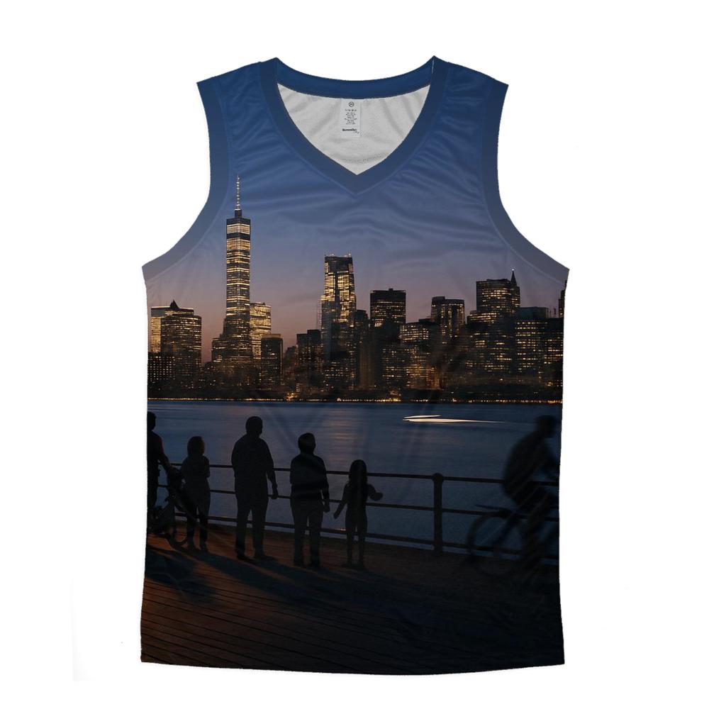 Twilight Panorama From Governors Island Pier designer workout tanks