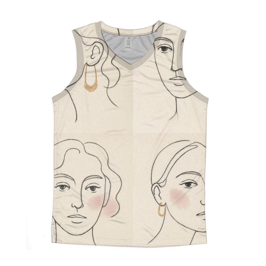 Minimal Line Portraits stylish racerback tanks