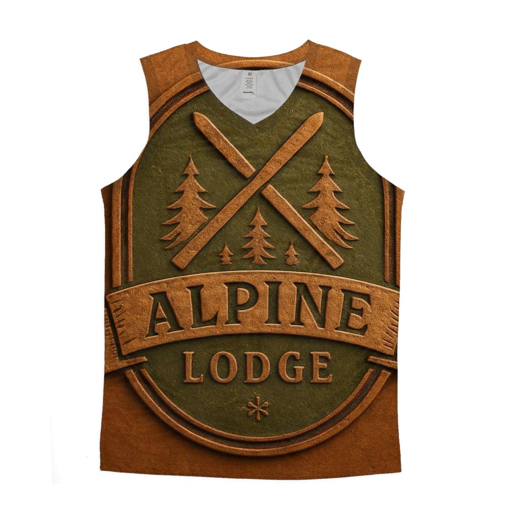 Rustic Mountain Lodge Crest personalized athletic tanks