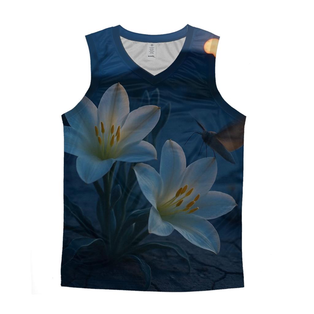 Desert Evening Bloom Of Desert Lily graphic print tank tops