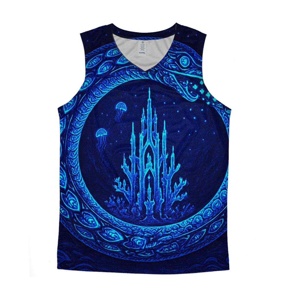 Bioluminescent Deep Coil cotton sleeveless tops