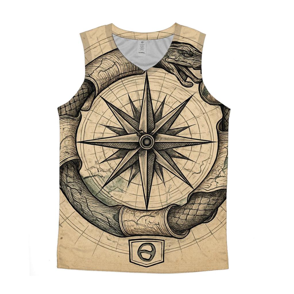 Cartographer Ouroboros Compass casual summer tank tops