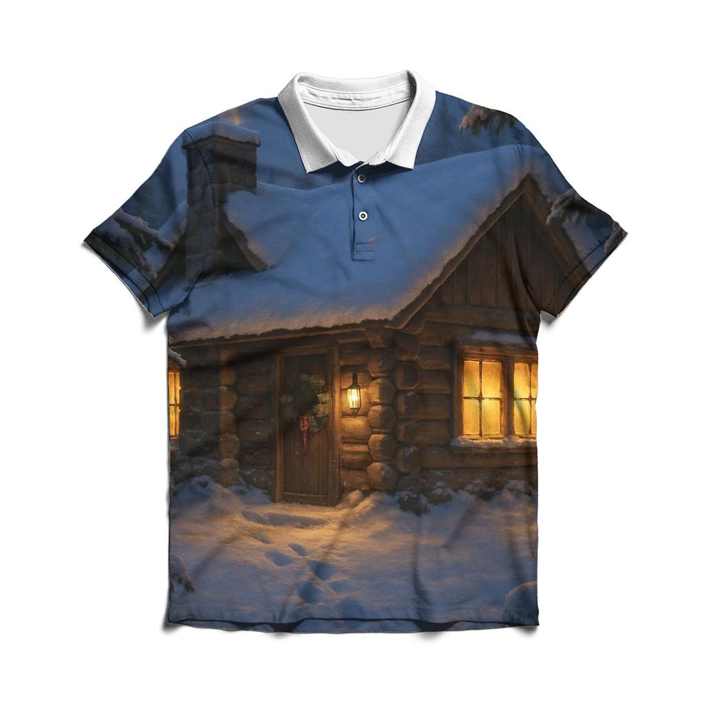Snowlight Cottage Evening custom polo shirts